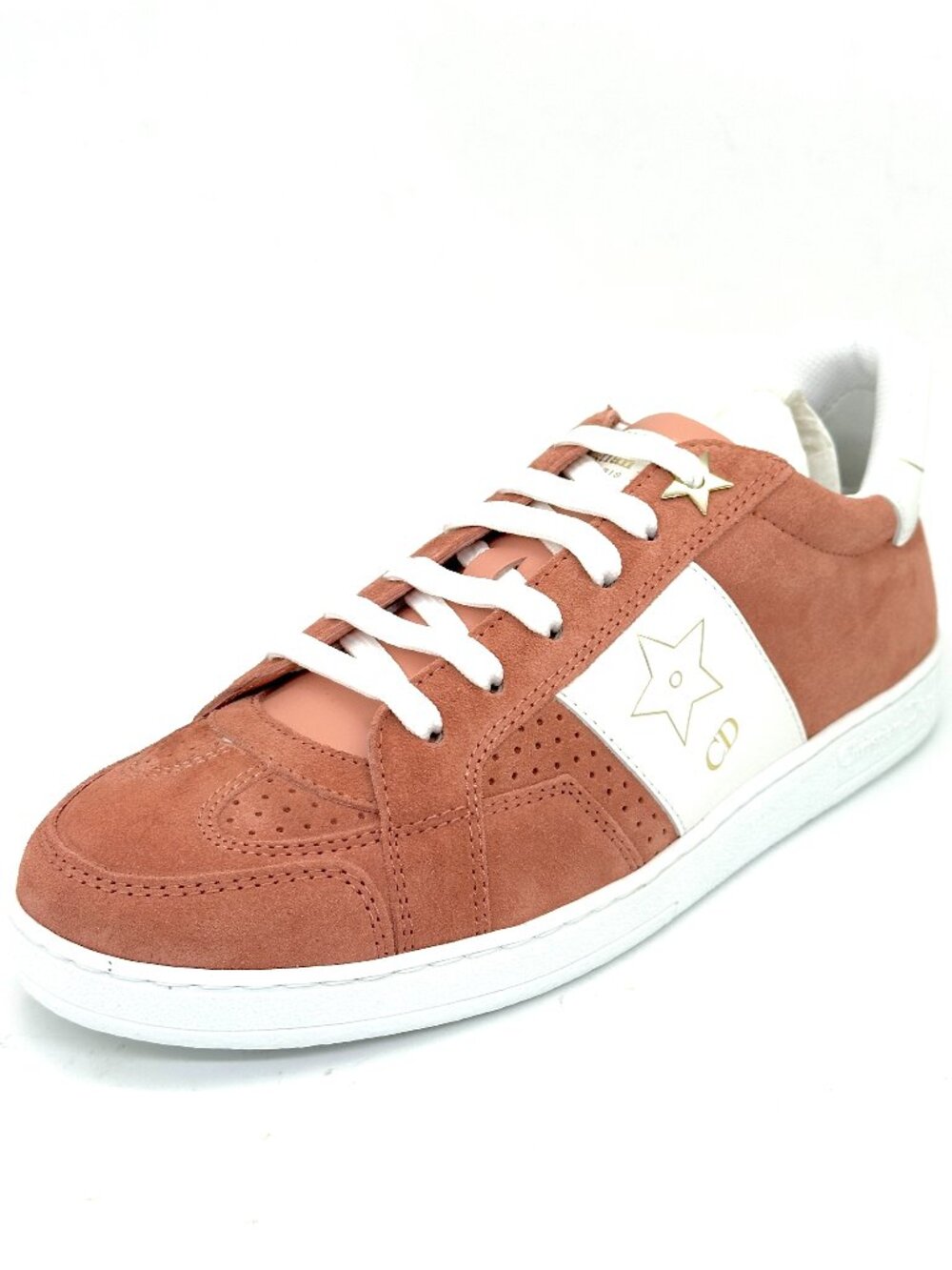 DIOR Star Ors Lace Up Low Top Suede Leather Sneakers Trainers Dusty Candy - Picture 3 of 16